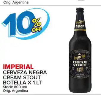 Carrefour Maxi Imperial Cerveza Negra Cream Stout Botella x 1 lt oferta