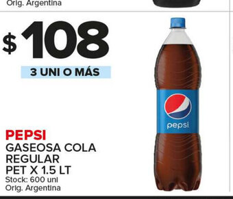 Carrefour Maxi Pepsi Gaseosa Cola Regular Pet x 1.5 lt oferta