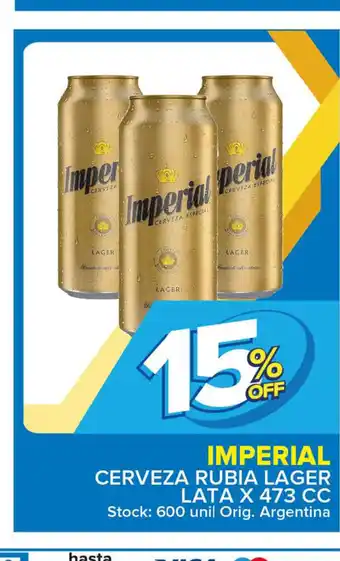 Carrefour Maxi Imperial Cerveza Rubia Lager Lata x 473 cc oferta