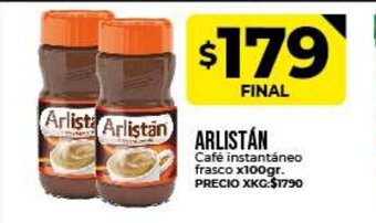 Supermayorista Vital Arlistán Cafè Instantaneo frasco x 100gr oferta