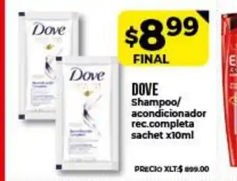 Supermayorista Vital Dove Shampoo/acondicionador rec.completa sachet x10ml oferta