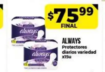 Supermayorista Vital Always Protectores diarios variedad x15u oferta
