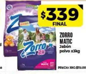Supermayorista Vital Zorro Matic Jabón polvo x3kg oferta