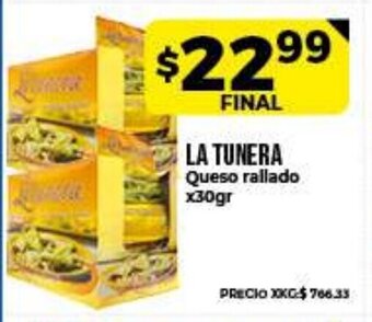 Supermayorista Vital La Tunera Queso rallado x30gr oferta