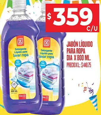 Supermercados DIA Jabón Líquido para Ropa Dia 800ml oferta