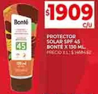 Supermercados DIA Protector Solar SPF 45 Bonté 130ml oferta