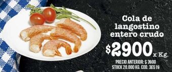 Coto Cola de Langostino entero Crudo x kg oferta