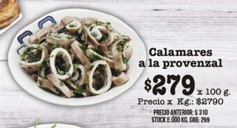 Coto Calamares a la Provenzal x 100g oferta