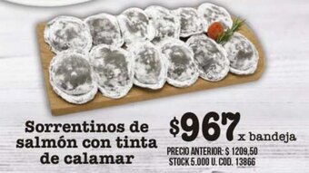 Coto Sorrentinos de Salmón con Tinta de Calamar x bandeja oferta