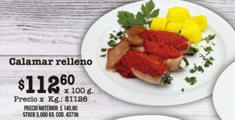 Coto Calamar Relleno x 100g oferta