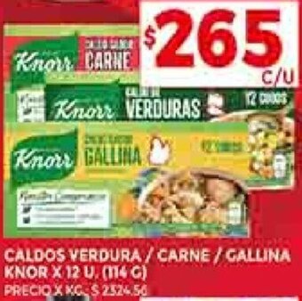 Supermercados DIA Caldos Yerdura/Carne/Gallina Knor 12u oferta
