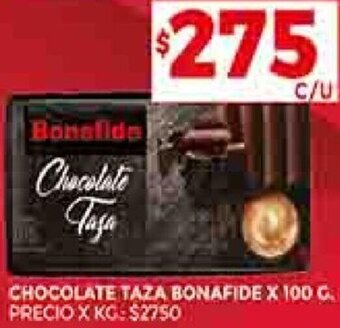 Supermercados DIA Chocolate Taza Bonafide 100g oferta
