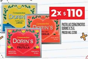 Supermercados DIA Pastillas Corazoncitos Dorins 2x25g oferta