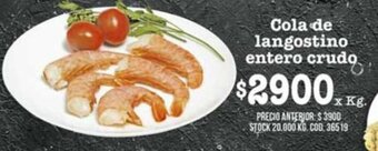 Coto Cola de Langostino Entero Crudo x kg oferta