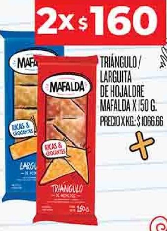 Supermercados DIA Triángulo/Larguita de Hojaldre Mafalda 2x150g oferta