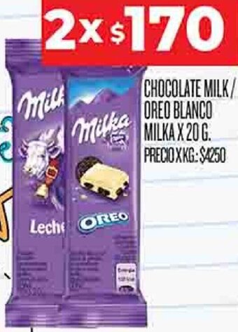 Supermercados DIA Chocolate Milk/ Oreo Blanco Milka 2x20g oferta
