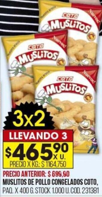 Coto Muslitos de Pollo Congelados Coto oferta