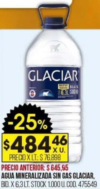 Coto Agua Mineralizada Sin Gas Glaciar oferta