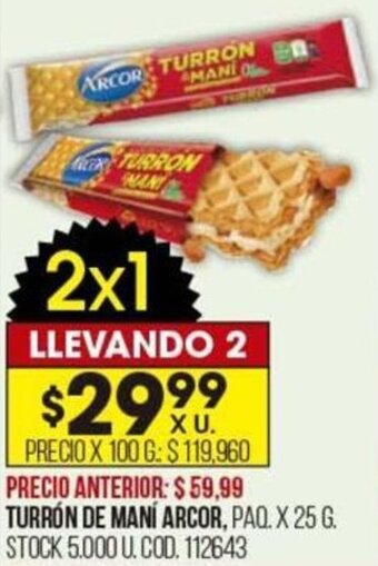 Coto Turrón de Maní Arcor 25g oferta
