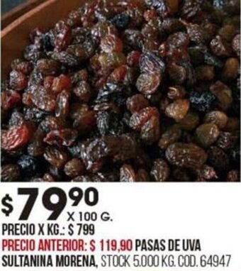 Coto Pasas de Uva Sultanina Morena 100g oferta
