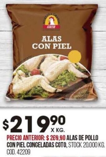 Coto Alas de Pollo con Piel Congeladas Coto oferta