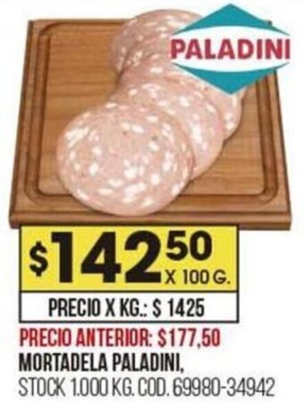 Coto Mortadela Paladini 100g oferta