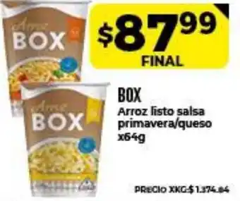 Supermayorista Vital Box Arroz listo salsa primavera/queso x64kg oferta