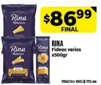 Supermayorista Vital Rina Fideos varios x500gr oferta