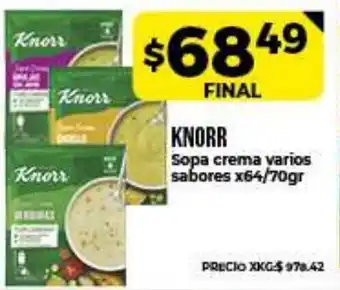 Supermayorista Vital Knorr Sopa crema varios sabores x64/701gr oferta