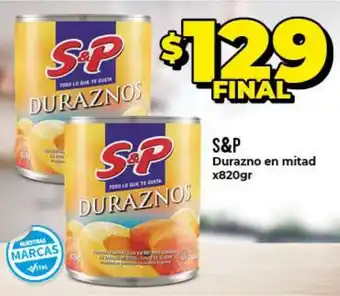 Supermayorista Vital S&P Durazno en mitad x820gr oferta