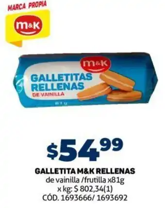 Makro Galletita M&K Rellenas 81g oferta