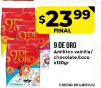 Supermayorista Vital 9 De Oro Anillitos vainilla/chocolate/coco x120gr oferta