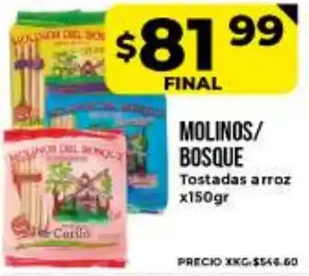 Supermayorista Vital Molinos/Bosque Tostadas arroz x150gr oferta