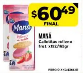 Supermayorista Vital Maná Galletitas relleno frut. x152/165gr oferta
