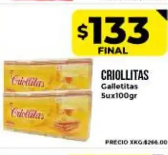 Supermayorista Vital Criollitas Galletitas 5u x 100gr oferta