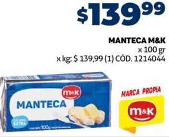 Makro Manteca M&K 100g oferta