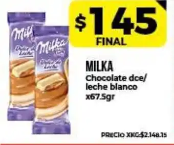 Supermayorista Vital Milka Chocolate dce/leche blanco x675gr oferta