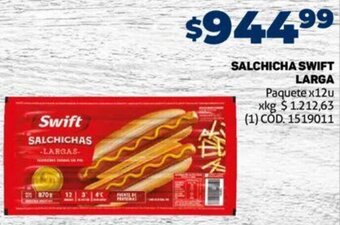 Makro Salchicha Swift Larga 12u oferta