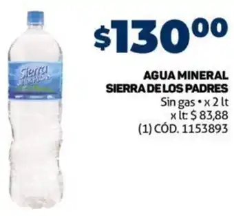 Makro Agua Mineral Sierra de Los Padres Sin Gas 2L oferta