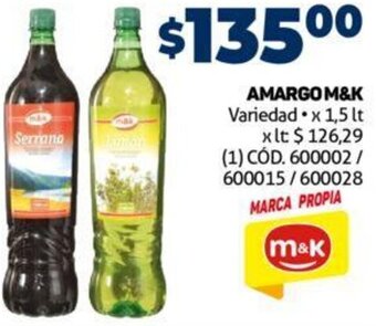 Makro Amargo M&K 1,5L oferta