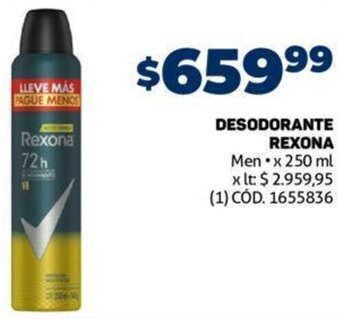 Makro Desodorante Rexona 250ml oferta