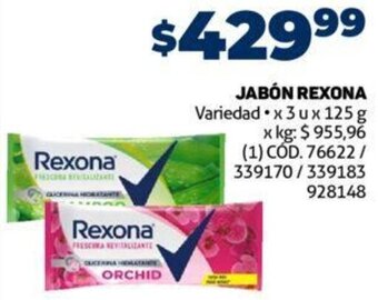 Makro Jabón Rexona 3u x 125g oferta