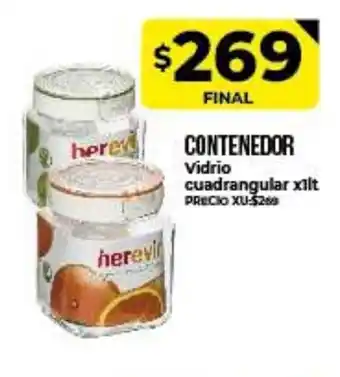 Supermayorista Vital Contenedor Vidrio cuadrangulatr x 1lt oferta