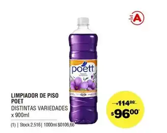 Atomo Conviene Poett Limpiador De Piso x900ml oferta