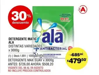 Atomo Conviene Ala Detergente Matic x3000g oferta