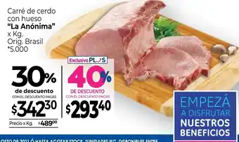 La Anonima La Anónima Carrè de cerdo con hueso oferta