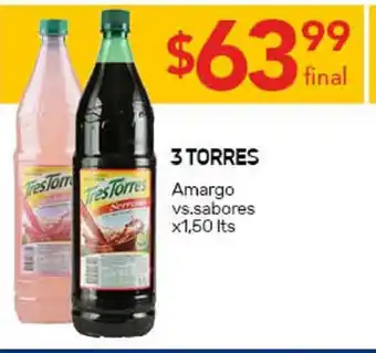 Nini Mayorista 3 Torres Amargo vs.sabores x1,50 lts oferta