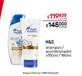 Nini Mayorista H&S shampoo/acondicionador x150ml/180ml oferta