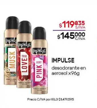 Nini Mayorista Impulse Desodorante aerosol x96g oferta