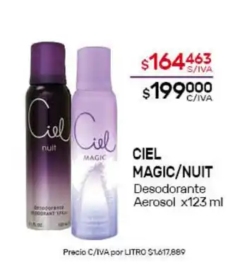 Nini Mayorista Ciel Magic/Nuit Desodorante Aerosol x123ml oferta